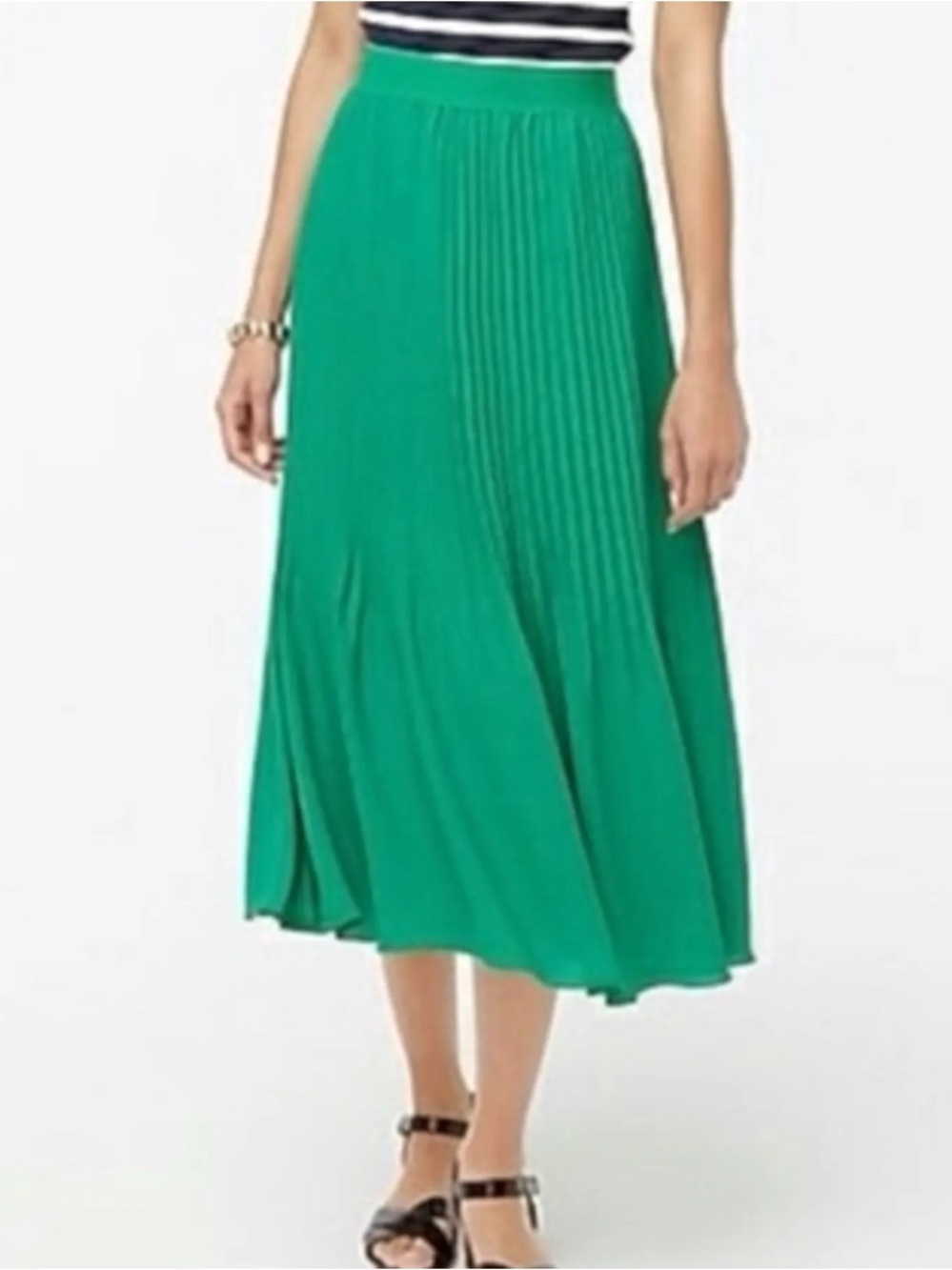 J crew Pleated Green Women’s‎ Skirt 14